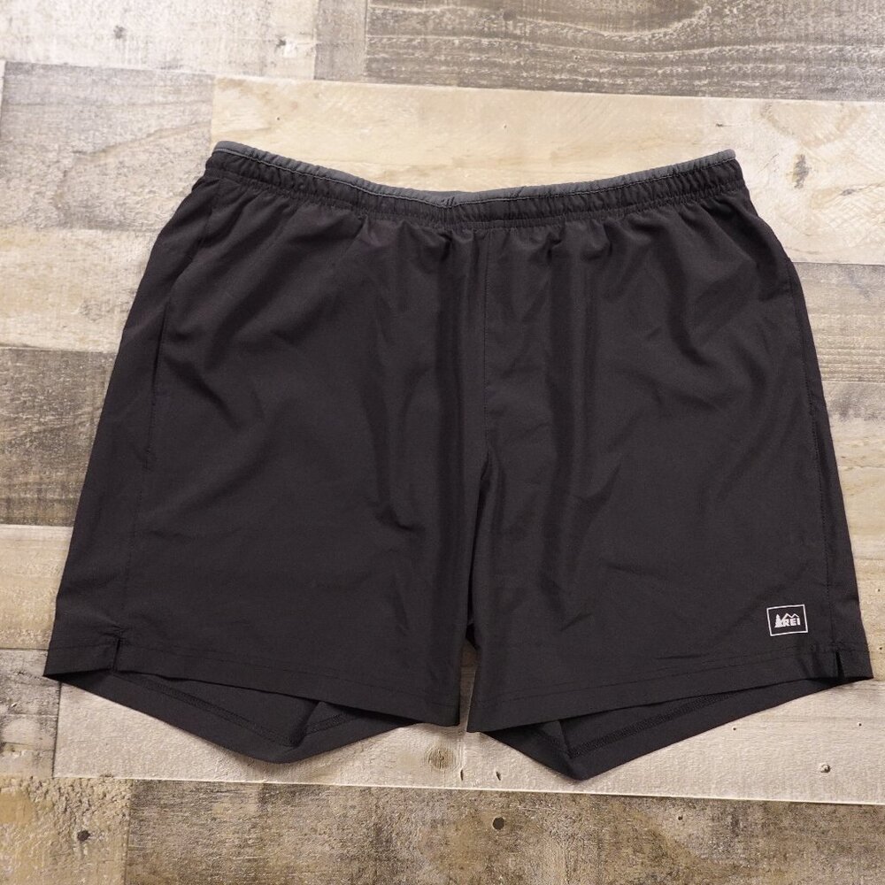 REI Fleet 2 in‎ 1 short men's large black w/ liner running athletic